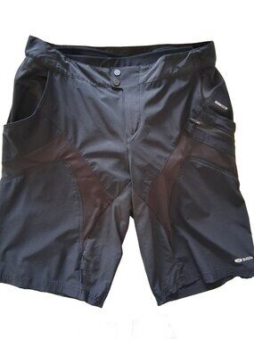 Sugoi Mens 2 In 1 Double Layer Padded Black Cycling Shorts Adjustable Waist XL